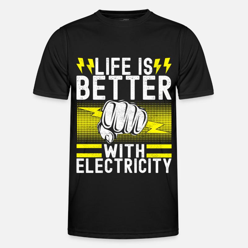 Electrician Electronics Technician - Men's Functional T-Shirt - black