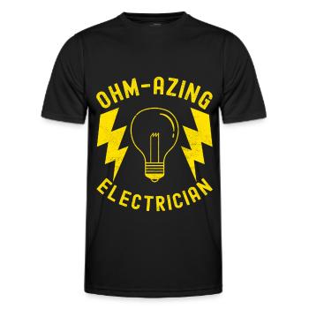Électricien Technicien en électronique - T-shirt sport Homme - noir - Devant - AI Model Male 178 dark (178cm)