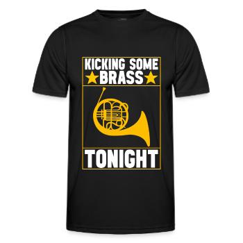Horn Blechblasinstrument - Männer Funktions-T-Shirt - Schwarz - Vorne - AI Model Male 178 dark (178cm)