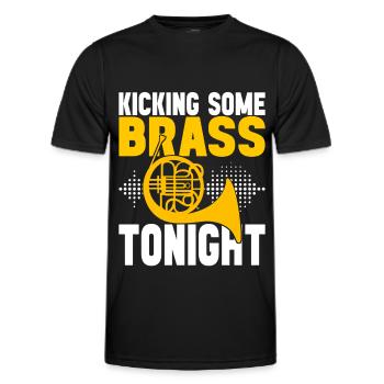 Horn Blechblasinstrument - Männer Funktions-T-Shirt - Schwarz - Vorne - AI Model Male 178 dark (178cm)