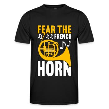 Horn Blechblasinstrument - Männer Funktions-T-Shirt - Schwarz - Vorne - AI Model Male 178 dark (178cm)
