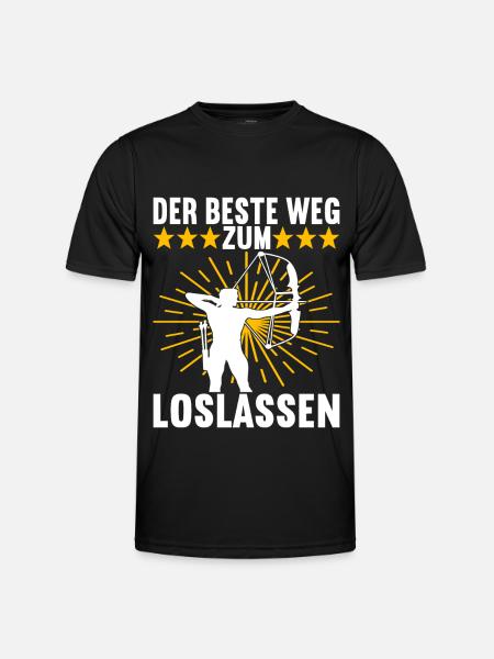 Bogenschießen Bogenschütze - Männer Funktions-T-Shirt - Schwarz