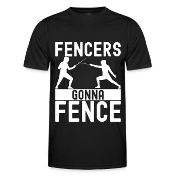 Fechten Fechtsport - Männer Funktions-T-Shirt - Schwarz - Vorne - AI Model Male 178 dark (178cm)