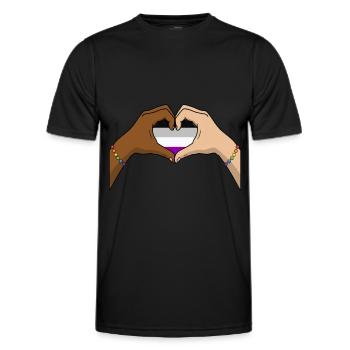 As asexué - T-shirt sport Homme - noir - Devant - AI Model Male 178 dark (178cm)
