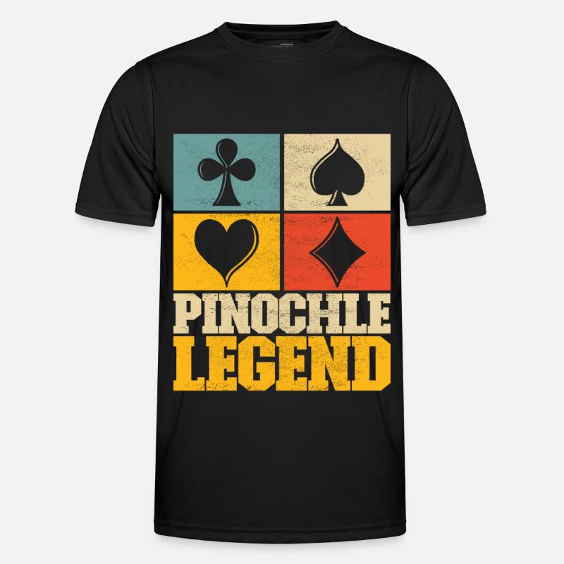 Binokel Pinochle - Männer Funktions-T-Shirt - Schwarz