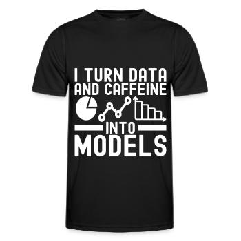 Analyste de données en science des données - T-shirt sport Homme - noir - Devant - AI Model Male 178 dark (178cm)