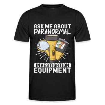 Enquêteur paranormal Chasse aux fantômes - T-shirt sport Homme - noir - Devant - AI Model Male 178 dark (178cm)