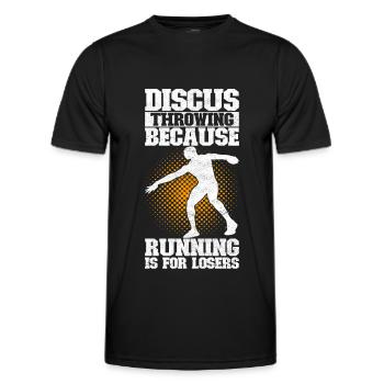 Lancer du disque Lancer du disque - T-shirt sport Homme - noir - Devant - AI Model Male 178 dark (178cm)