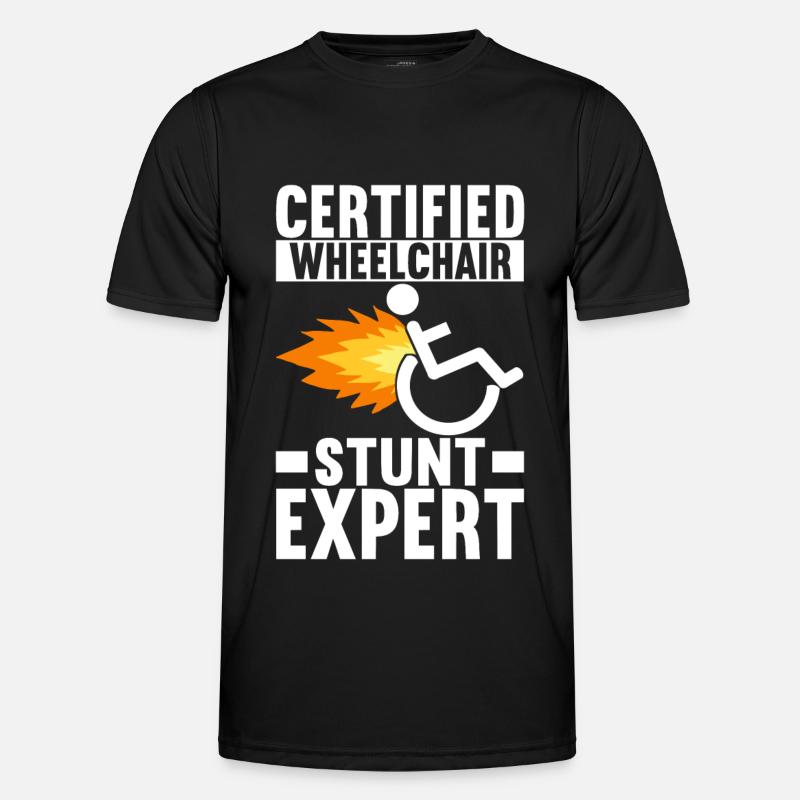 Rollstuhlfahrer Rollstuhl - Männer Funktions-T-Shirt - Schwarz