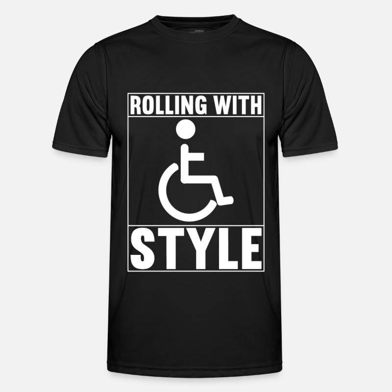 Rollstuhlfahrer Rollstuhl - Männer Funktions-T-Shirt - Schwarz