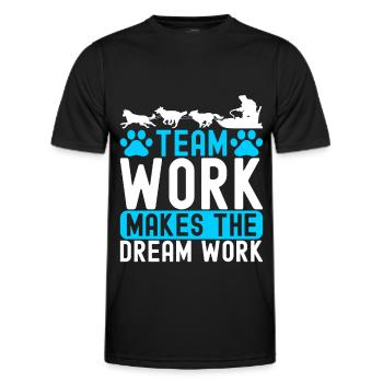Chiens de traîneau - T-shirt sport Homme - noir - Devant - AI Model Male 178 dark (178cm)