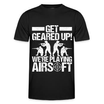 Airsoft Waffe Airsoft Hobby - Männer Funktions-T-Shirt - Schwarz - Vorne - AI Model Male 178 dark (178cm)