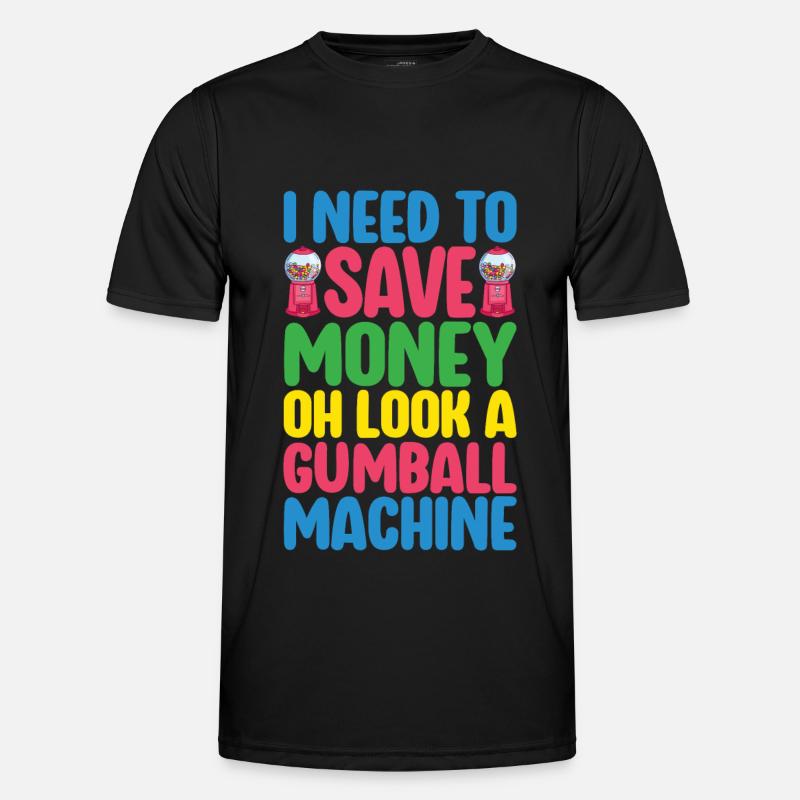 Gumball Machine Chewing Gum Machine - Men's Functional T-Shirt - black
