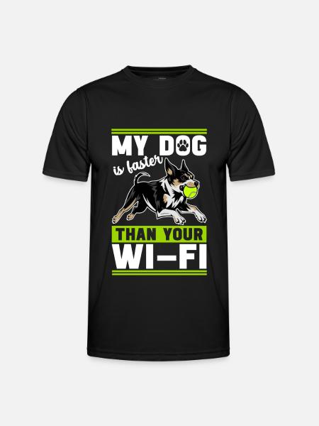 Flyball Hundesport - Männer Funktions-T-Shirt - Schwarz