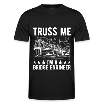 Bridge Engineer Bridge Construction - Men's Functional T-Shirt - black - Front - AI Model Male 178 dark (178cm)