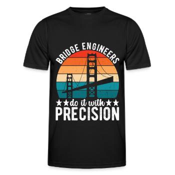 Bridge Engineer Bridge Construction - Men's Functional T-Shirt - black - Front - AI Model Male 178 dark (178cm)
