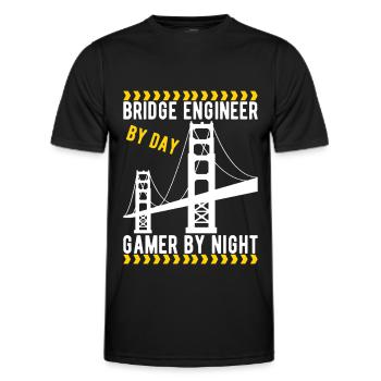 Bridge Engineer Bridge Construction - Men's Functional T-Shirt - black - Front - AI Model Male 178 dark (178cm)