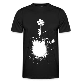 Fille d'évacuation avec des ballons - T-shirt sport Homme - noir - Devant - AI Model Male 178 dark (178cm)