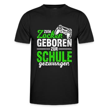 Zocken Zocker Gaming Gamer Schüler Geschenk - Männer Funktions-T-Shirt - Schwarz - Vorne - AI Model Male 178 dark (178cm)