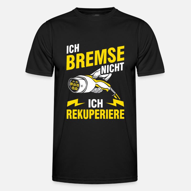 Elektroauto E-Auto Elektrofahrzeug - Männer Funktions-T-Shirt - Schwarz