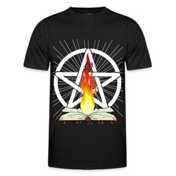 Pentagramm Hexerei Satanisch Okkult Spirituell - Männer Funktions-T-Shirt - Schwarz - Vorne - AI Model Male 178 dark (178cm)