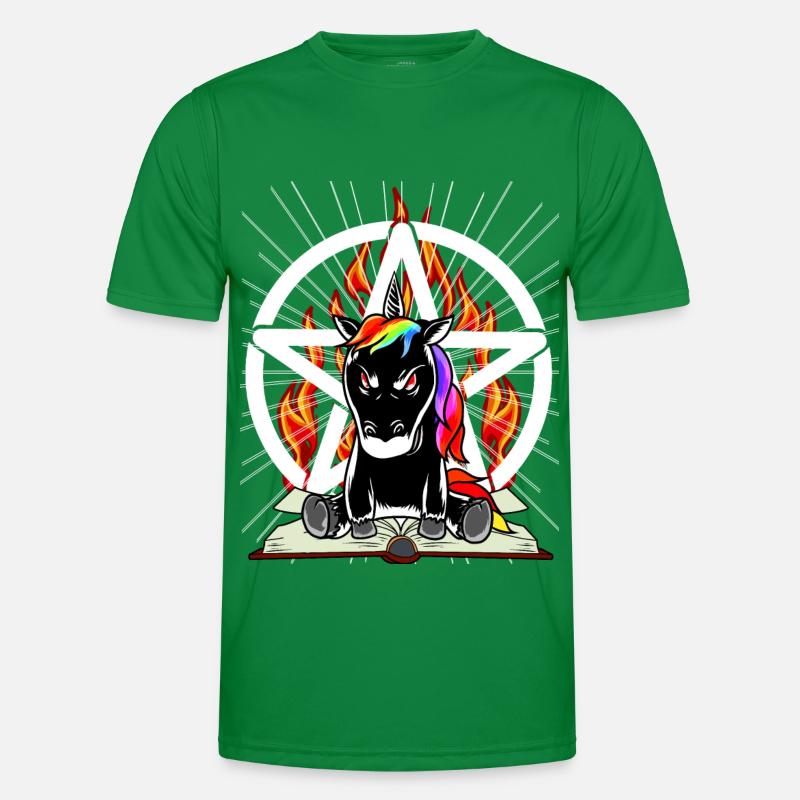 Satan Unicorn Pentagram Devilish Mythical Creature Evil Men's Functional T-Shirt