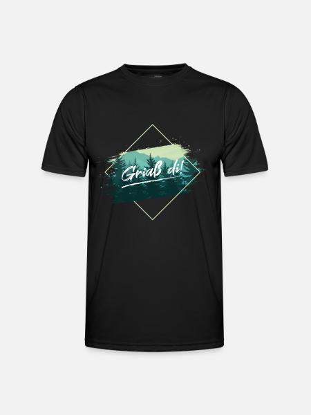 Griaß Di - Männer Funktions-T-Shirt - Schwarz