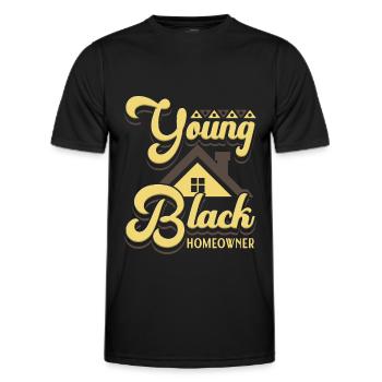 Young Black Homeowner Hausbesitzer Hausbau Bauherr - Männer Funktions-T-Shirt - Schwarz - Vorne - AI Model Male 178 dark (178cm)