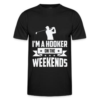 Golf Golfer Golf ball Golfer Golfers Golf clubs - Men's Functional T-Shirt - black - Front - AI Model Male 178 dark (178cm)
