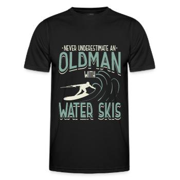 Never Underestimate An Old Man With Water Ski - Männer Funktions-T-Shirt - Schwarz - Vorne - AI Model Male 178 dark (178cm)