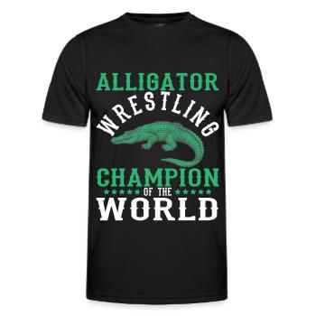 Crocodile Alligator Wrestling Reptile Gift - Men's Functional T-Shirt - black - Front - AI Model Male 178 dark (178cm)