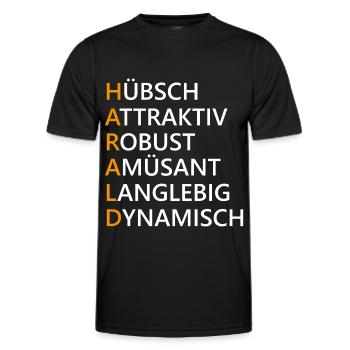 Harald Name Geschenk - Männer Funktions-T-Shirt - Schwarz - Vorne - AI Model Male 178 dark (178cm)