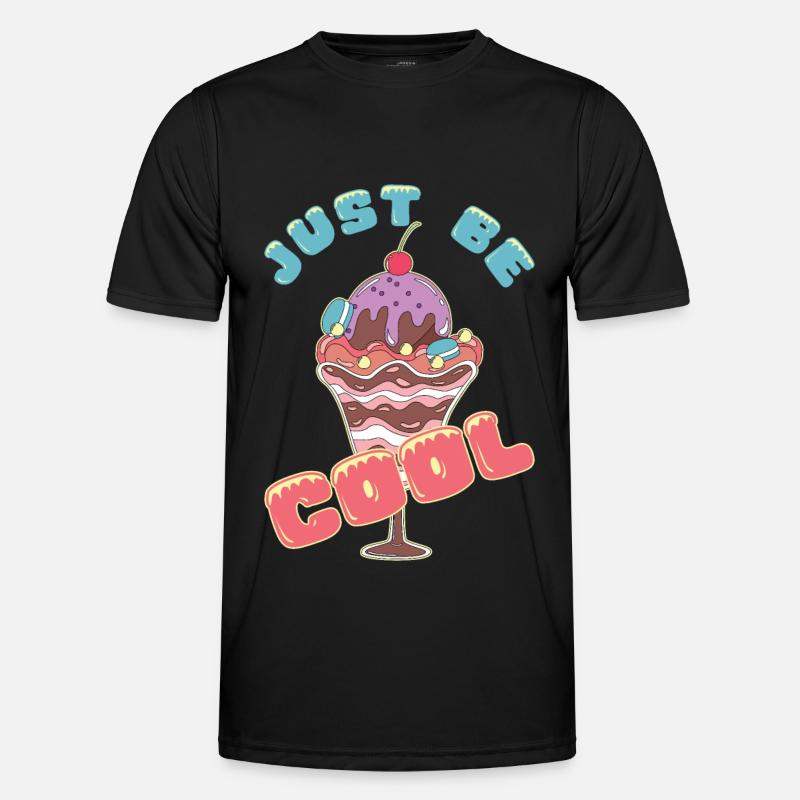 Eiscreme logo Sommer Softeis Geschenkidee - Männer Funktions-T-Shirt - Schwarz