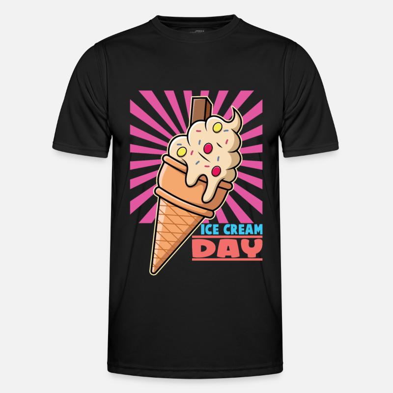 Eiscreme logo Sommer Softeis Geschenkidee - Männer Funktions-T-Shirt - Schwarz