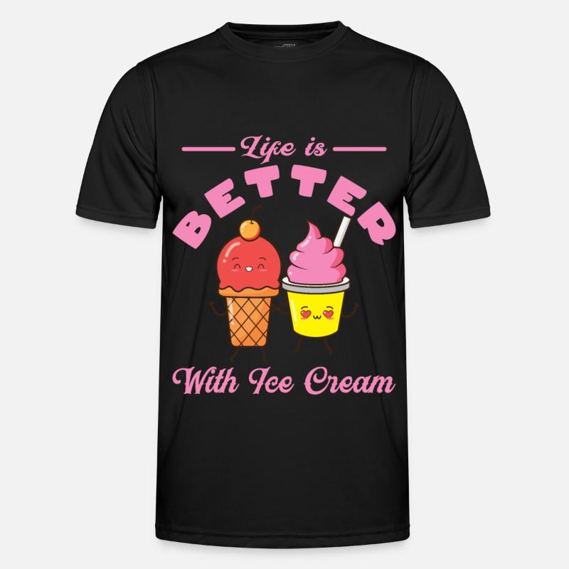 Eiscreme logo Sommer Softeis Geschenkidee - Männer Funktions-T-Shirt - Schwarz