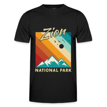 Zion National Park Utah Wandern Camping Outdoor - Männer Funktions-T-Shirt - Schwarz - Vorne - AI Model Male 178 dark (178cm)
