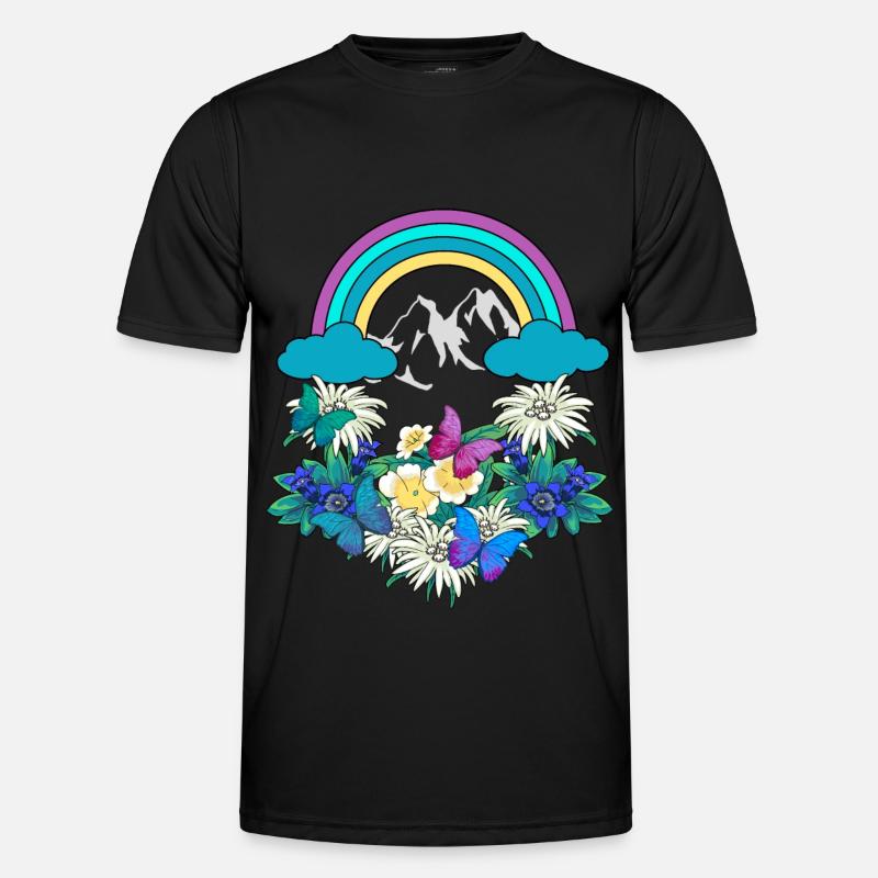 Austria Tyrol Rainbow Spring Nature Alm Men's Functional T-Shirt
