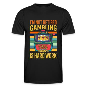 Casino Gambling Slot Machine à sous Jeu de cartes - T-shirt sport Homme - noir - Devant - AI Model Male 178 dark (178cm)