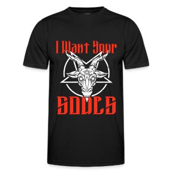 Satan Beelzebub Teufel Gothic Pentagram Mystisch - Männer Funktions-T-Shirt - Schwarz - Vorne - AI Model Male 178 dark (178cm)