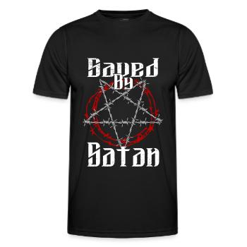Satan Beelzebub Devil Gothic Pentagram Mystical - Men's Functional T-Shirt - black - Front - AI Model Male 178 dark (178cm)