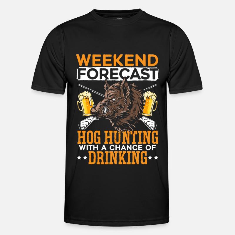 Wochenendvorhersage Schweinejagd mit Aussicht auf Männer Funktions-T-Shirt