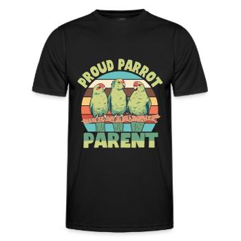 Perruche Perroquet Perroquet Propriétaire - T-shirt sport Homme - noir - Devant - AI Model Male 178 dark (178cm)