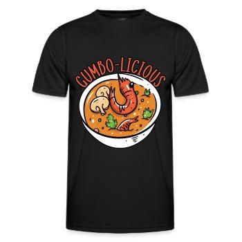 Gumbo-Liebhaber Foodie Louisiana Essen Cajun-Küche - Männer Funktions-T-Shirt - Schwarz - Vorne - AI Model Male 178 dark (178cm)