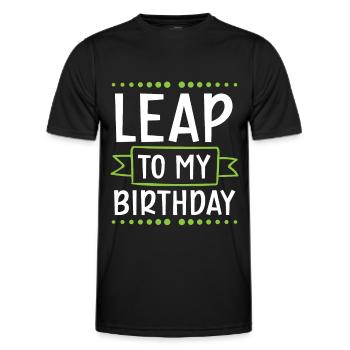 Happy Birthday Schaltjahr 29. Februar Schalttag - Männer Funktions-T-Shirt - Schwarz - Vorne - AI Model Male 178 dark (178cm)