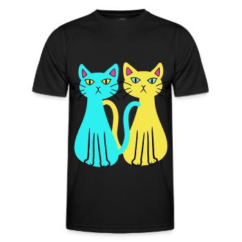 Ukraine, Chats domestiques, Chat, Ami des animaux, Bien-être animal - T-shirt sport Homme - noir - Devant - AI Model Male 178 dark (178cm)