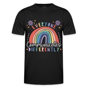 Thérapeute Aba Analyste du comportement Psychologue - T-shirt sport Homme - noir - Devant - AI Model Male 178 dark (178cm)
