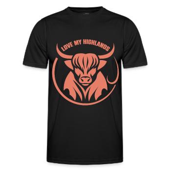 Meine Highlands Rinder ich liebe Highlands - Männer Funktions-T-Shirt - Schwarz - Vorne - AI Model Male 178 dark (178cm)