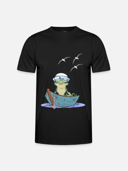 Frøsejler sejler båd Tudse frøer - Funktionsshirt til herrer - sort
