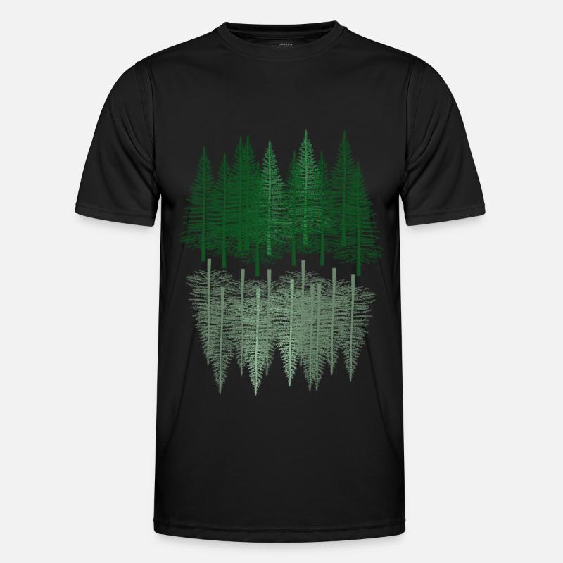 fir forest tree hiking spruce coniferous forest nature Men's Functional T-Shirt
