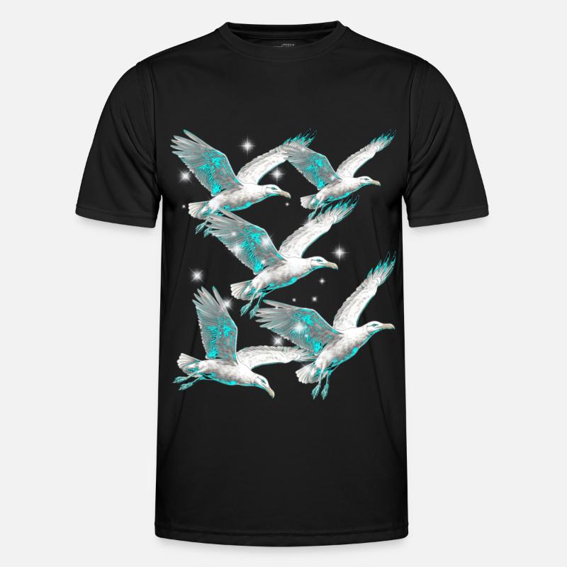 Maritime, Seagulls, Seagulls, Seabirds - Men's Functional T-Shirt - black
